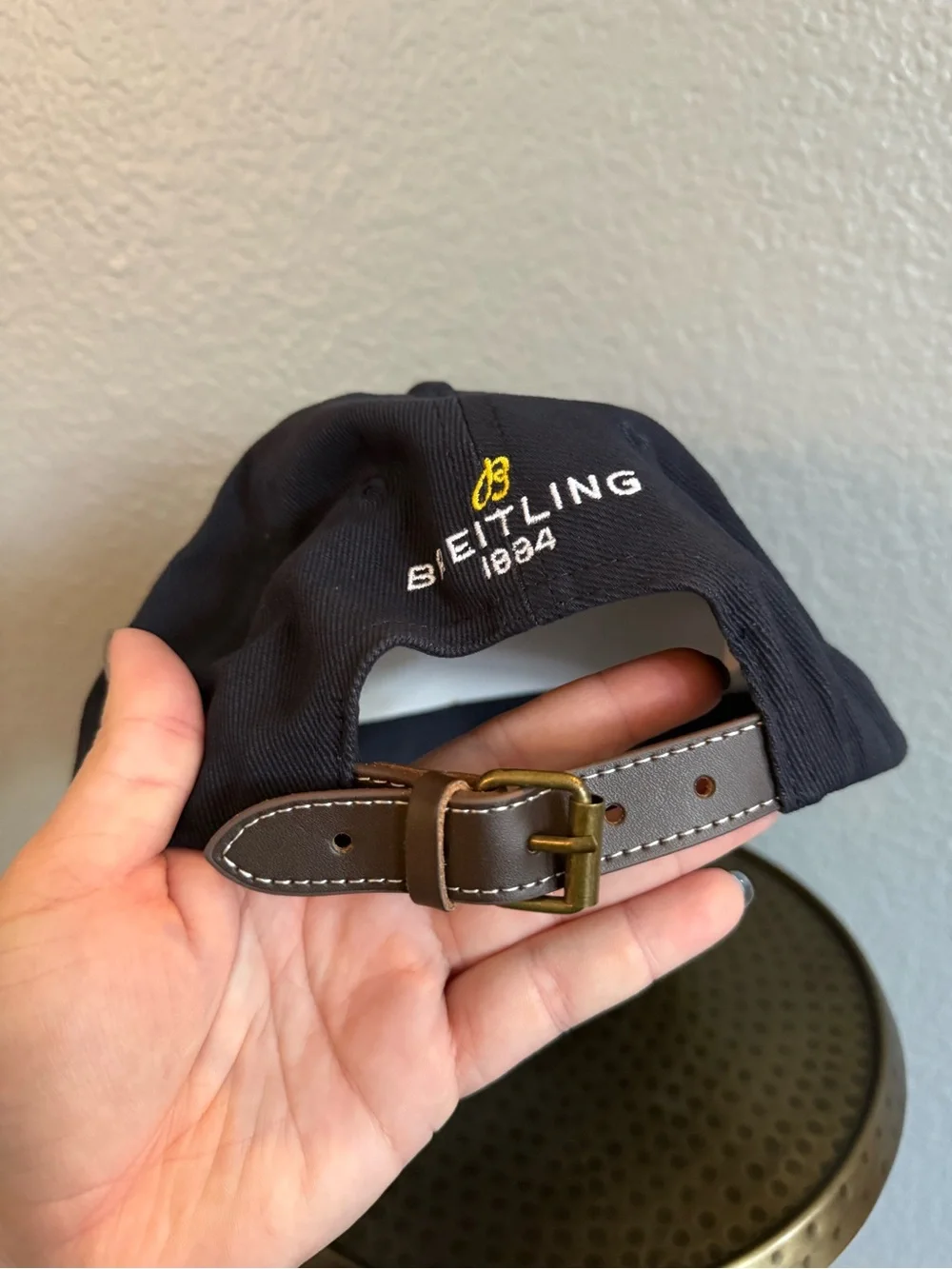 Breitling 1884 Adjustable Navy Baseball Cap with Yellow 'B' Emblem